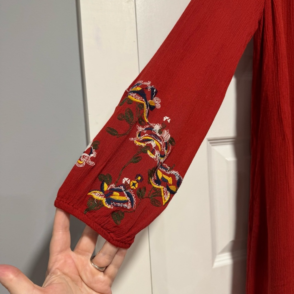 Altar'd State Red Embroidered Tunic - Picture 4 of 12